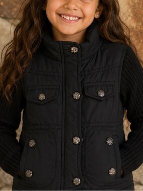 Dollhouse black jacket coat kids girls size 2T